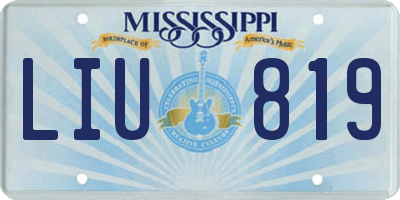 MS license plate LIU819