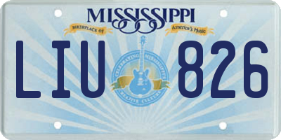 MS license plate LIU826