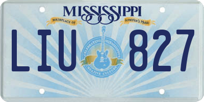 MS license plate LIU827