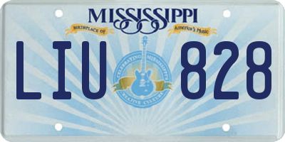 MS license plate LIU828
