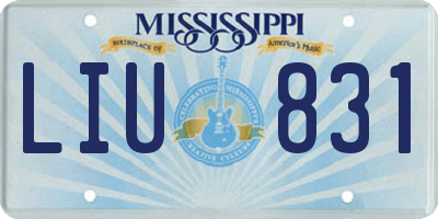 MS license plate LIU831