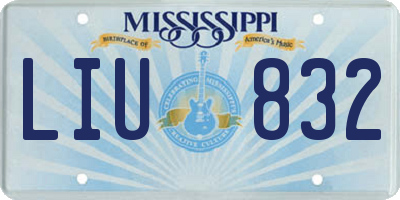 MS license plate LIU832