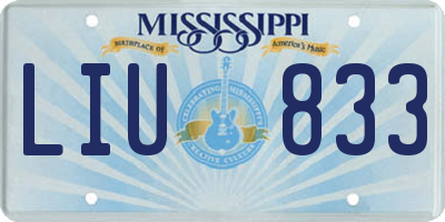 MS license plate LIU833
