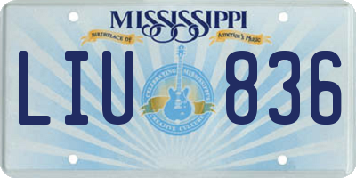 MS license plate LIU836