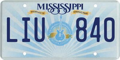 MS license plate LIU840