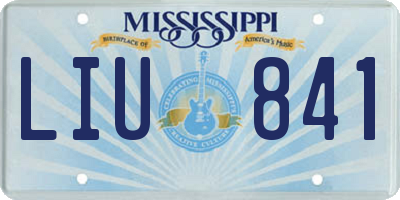 MS license plate LIU841