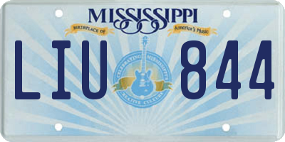 MS license plate LIU844