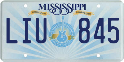 MS license plate LIU845
