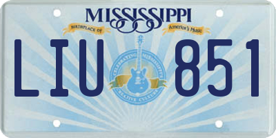 MS license plate LIU851