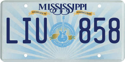 MS license plate LIU858