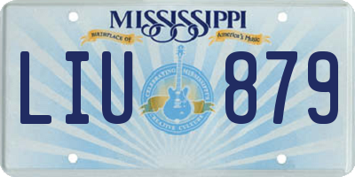 MS license plate LIU879