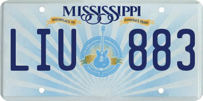 MS license plate LIU883