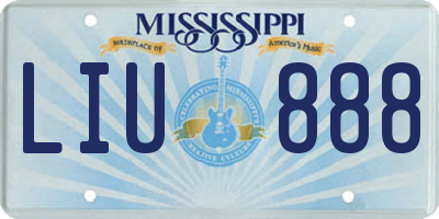 MS license plate LIU888
