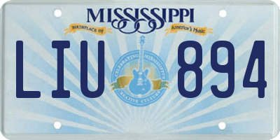 MS license plate LIU894