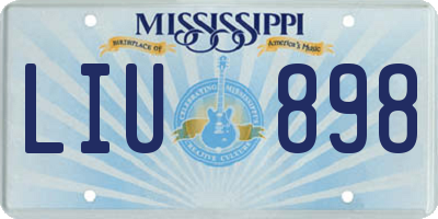 MS license plate LIU898