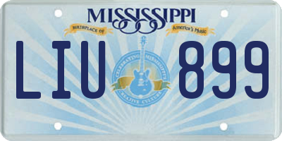 MS license plate LIU899