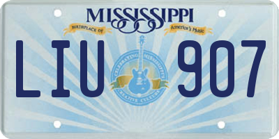 MS license plate LIU907