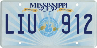 MS license plate LIU912