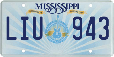 MS license plate LIU943