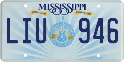 MS license plate LIU946