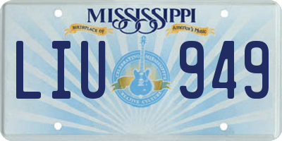 MS license plate LIU949