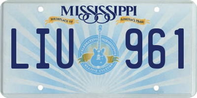 MS license plate LIU961
