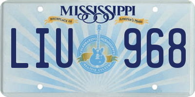 MS license plate LIU968
