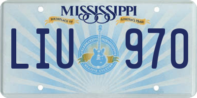 MS license plate LIU970