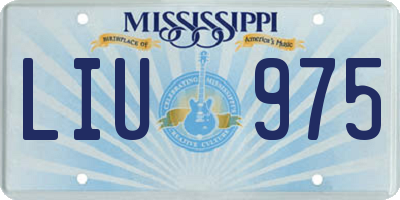 MS license plate LIU975