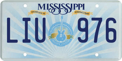 MS license plate LIU976