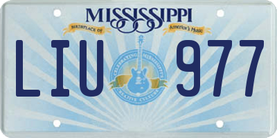 MS license plate LIU977