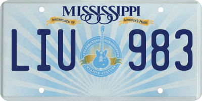 MS license plate LIU983