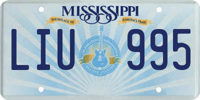 MS license plate LIU995