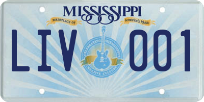 MS license plate LIV001