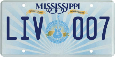 MS license plate LIV007