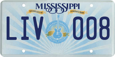 MS license plate LIV008