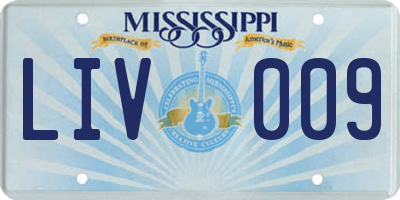 MS license plate LIV009