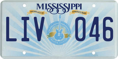 MS license plate LIV046