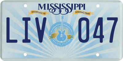 MS license plate LIV047
