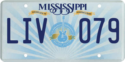 MS license plate LIV079