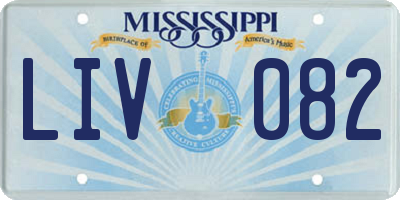 MS license plate LIV082