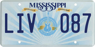 MS license plate LIV087
