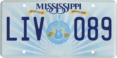 MS license plate LIV089