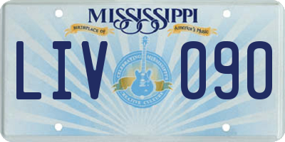 MS license plate LIV090