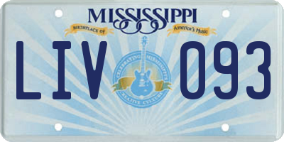 MS license plate LIV093