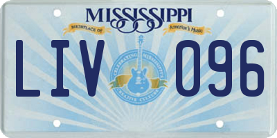 MS license plate LIV096