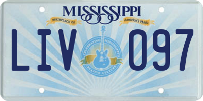 MS license plate LIV097