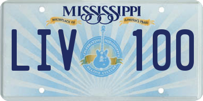 MS license plate LIV100