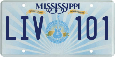 MS license plate LIV101