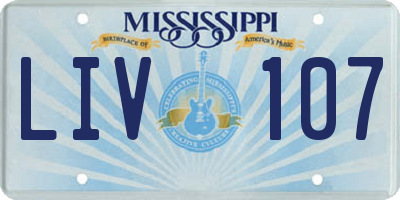 MS license plate LIV107
